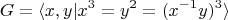 $$ G= \langle x,y \lvert x^{3}=y^{2}=(x^{-1}y)^{3} \rangle $$