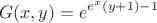 $$G(x,y)=e^{e^x (y+1)-1}$$