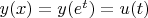 $y(x)=y(e^t)=u(t)$