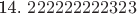 14. $222222222323$