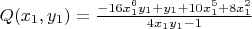 $Q(x_1,y_1) = \frac{-16x_1^6y_1+y_1+10x_1^5+8x_1^2}{4x_1y_1-1}$