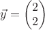$\vec y =\begin{pmatrix} 2 \\ 2  \end{pmatrix} $