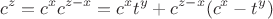 $$c^z=c^x c^{z-x}=c^x t^y+c^{z-x}(c^x-t^y)$$