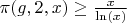 $\pi(g,2,x)\geq \frac {x} {\ln(x)}$
