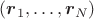 $(\boldsymbol r_1,\ldots, \boldsymbol r_N)$