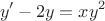$$y'-2y=xy^2$$