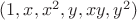 $(1, x, x^2, y, xy, y^2)$