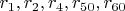 $r_1,r_2,r_4,r_{50},r_{60}$