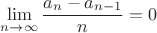 $$\lim\limits_{n\to\infty}\frac{a_n-a_{n-1}}{n}=0$$