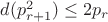 $d(p^2_{r+1}) \leq 2p_r$