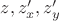$z, z'_x, z'_y$