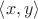 $\left<x , y\right>$