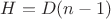 $H=D(n-1)$