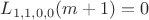 $L_{1,1,0,0}(m+1)=0$