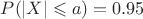 $P(|X| \leqslant a) = 0.95$