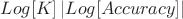 $Log[K]\left|Log[Accuracy]\right|$