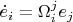 $\dot e_i=\Omega_i^je_j$