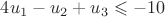 $4u_1-u_2+u_3 \leqslant -10$