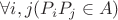 $\forall i,j (P_iP_j \in A)$