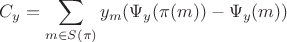 $$C_y=\sum_{m\in S(\pi)}y_m(\Psi_y(\pi(m))-\Psi_y(m))$$
