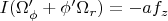 $I(\Omega_\phi'+\phi' \Omega_r)=-a f_z$