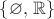 $\{\varnothing,\, \mathbb R\}$
