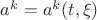 $a^k=a^k(t,\xi)$ $a^k=a^k(t,\xi)$