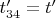 $t'_{34}= t'$