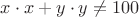 $x\cdot x+y\cdot y \ne 100$