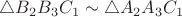 $\triangle B_2B_3C_1 \sim \triangle A_2A_3C_1$