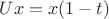 $Ux=x(1-t)$