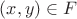 $(x,y) \in F$