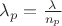 $\lambda_p = \frac{\lambda}{n_p}$