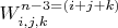 $W^{n-3=(i+j+k)}_{i,j,k} $