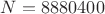 $N=8880400$