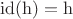 $\rm{id}(h)=h$