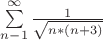 $\sum\limits_{n-1}^{\infty} \frac1{\sqrt {n*(n+3)}}$