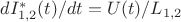 $dI^*_{1,2}(t)/dt=U(t)/L_{1,2}$