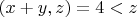 $(x+y,z)=4<z$