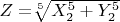 $Z =$\sqrt[5]{X_2^5+Y_2^5}$ $