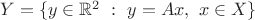 $Y=\{y \in \mathbb R^2 \ : \ y=Ax, \ x \in X\}$