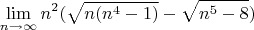$$\lim\limits_{n\to \infty}{n^2(\sqrt{n(n^4-1)}-\sqrt{n^5-8})}$$