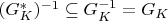$(G_K^*)^{-1} \subseteq G_K^{-1}=G_K$