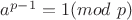 $a^{p-1}=1 (mod \ p)$