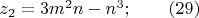 $z_2=3m^2n-n^3; \qquad (29)$