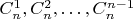 $C_n^1,C_n^2,\ldots,C_n^{n-1}$