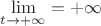 $\lim\limits_{t\to +\infty}=+\infty$