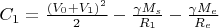 $C_1=\frac{(V_0+V_1)^2}{2 }- \frac{\gamma M_s }{R_1 }-\frac{\gamma M_e }{R_e}$
