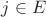 $j \in E$