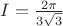 $ I = \frac {2 \pi}{3 \sqrt {3}}$